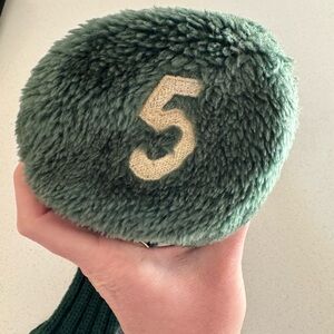 Green Fuzzy Headcover with Number 5